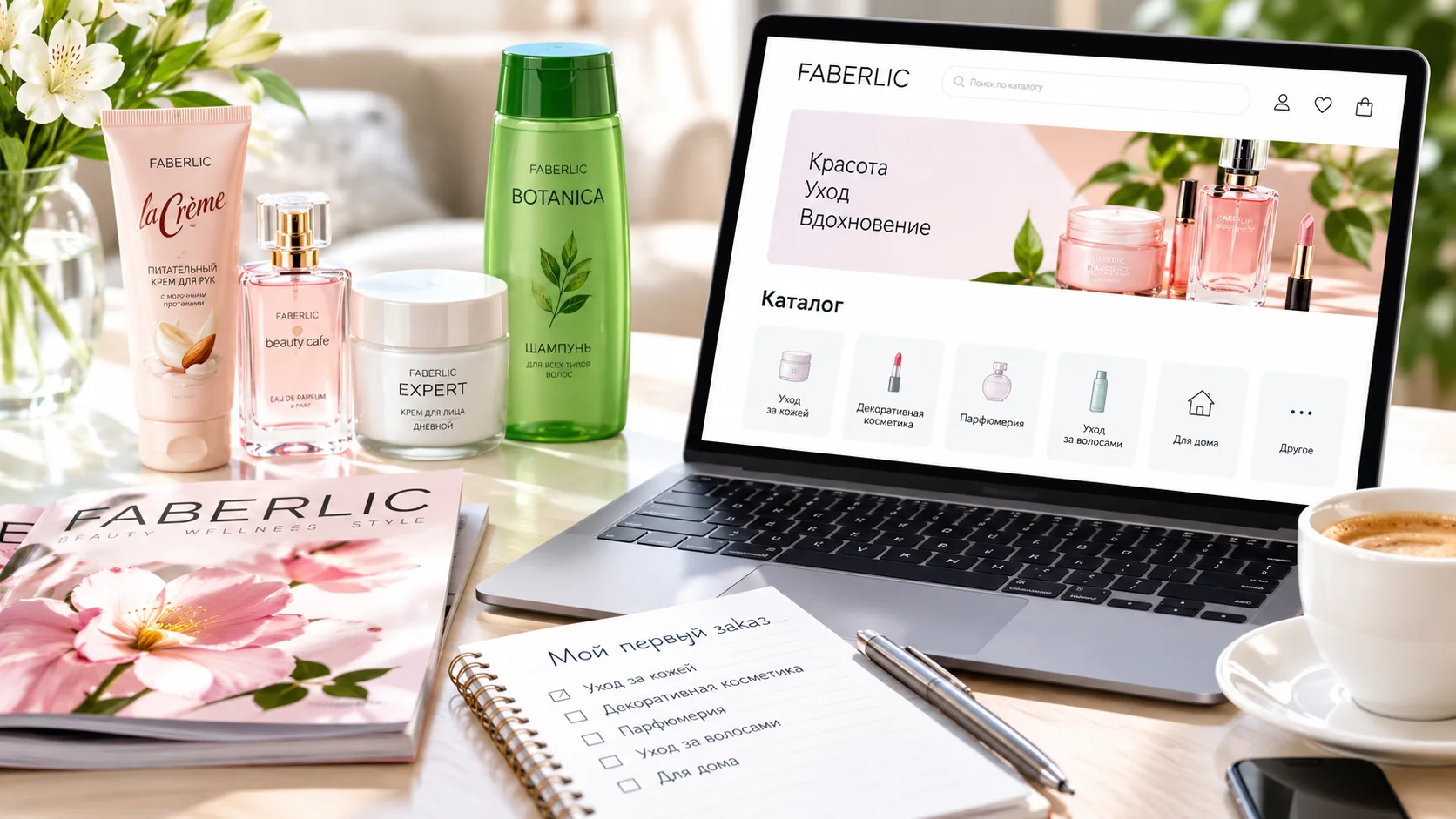 Как выбрать товары при первом онлайн-заказе в каталоге Faberlic